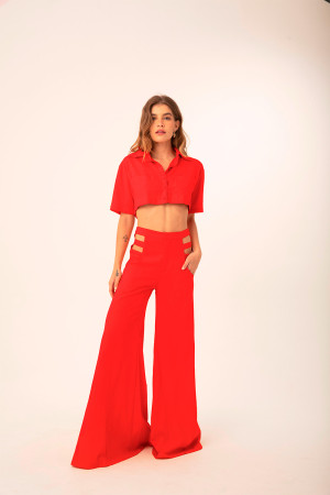 Camisa cropped Red